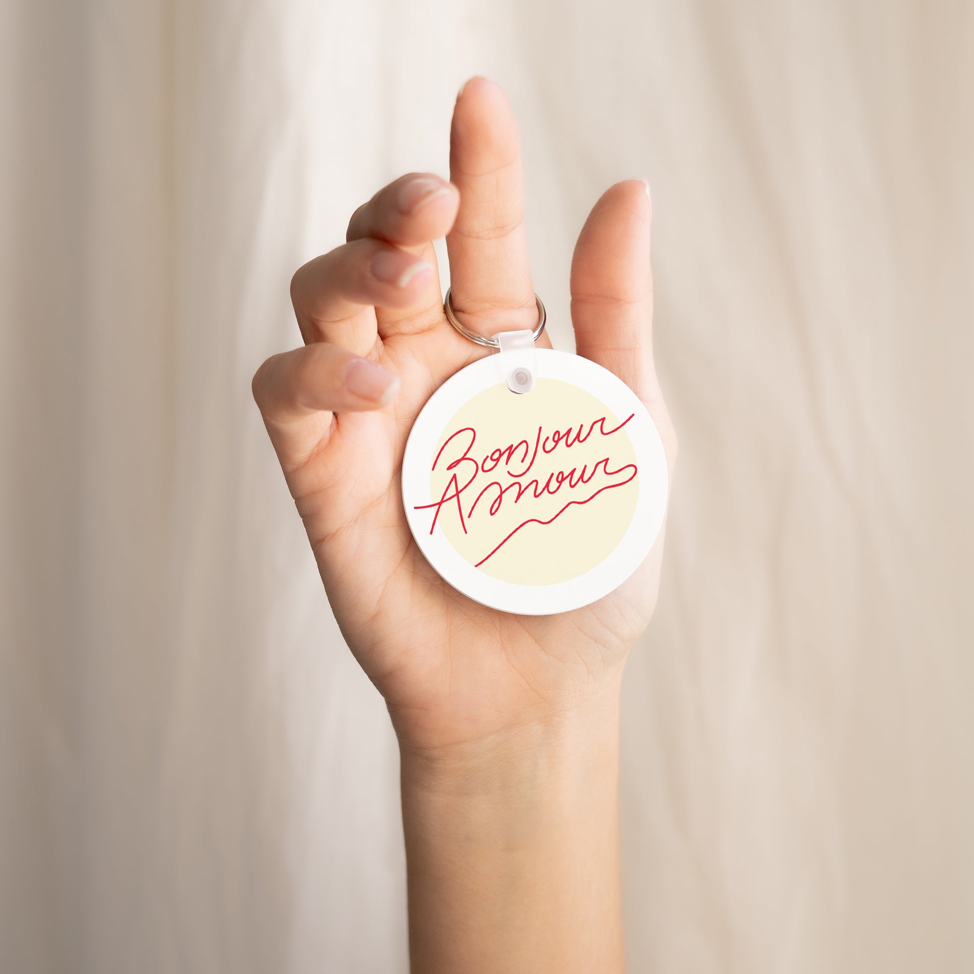 Porte-clés Rond Amour bonjour vanille photo N° 2