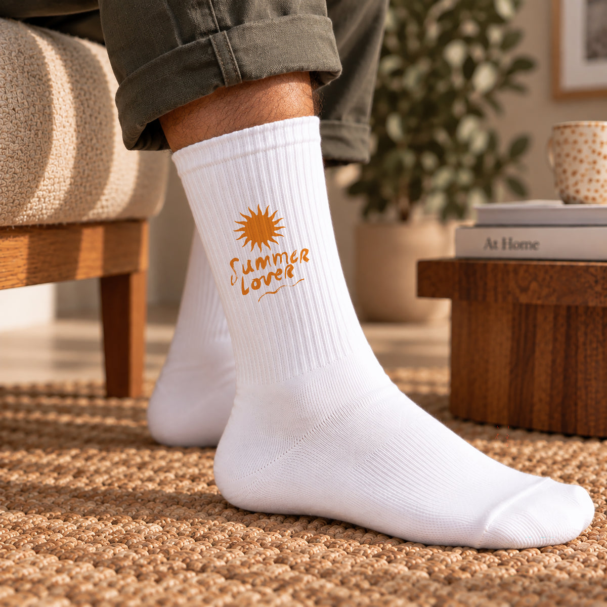 Chaussettes homme Blanches Summer sun lover photo N° 2