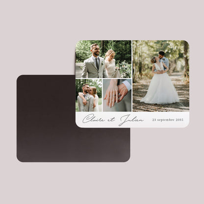 Remerciements Mariage Lot de 8, magnétique, paysage, rectangle coins arrondis Nos vœux en images photo N° 2