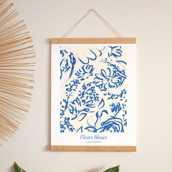 Affiche Portrait 30 x 40 cm Les Fleurs Bleues photo