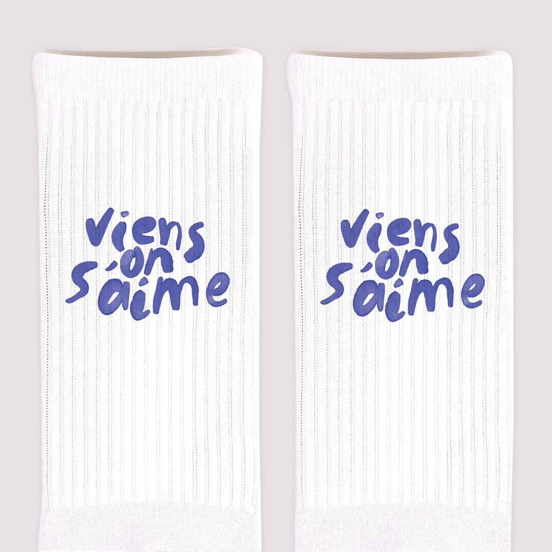 Chaussettes homme Blanches Viens on s'aime ! photo N° 3