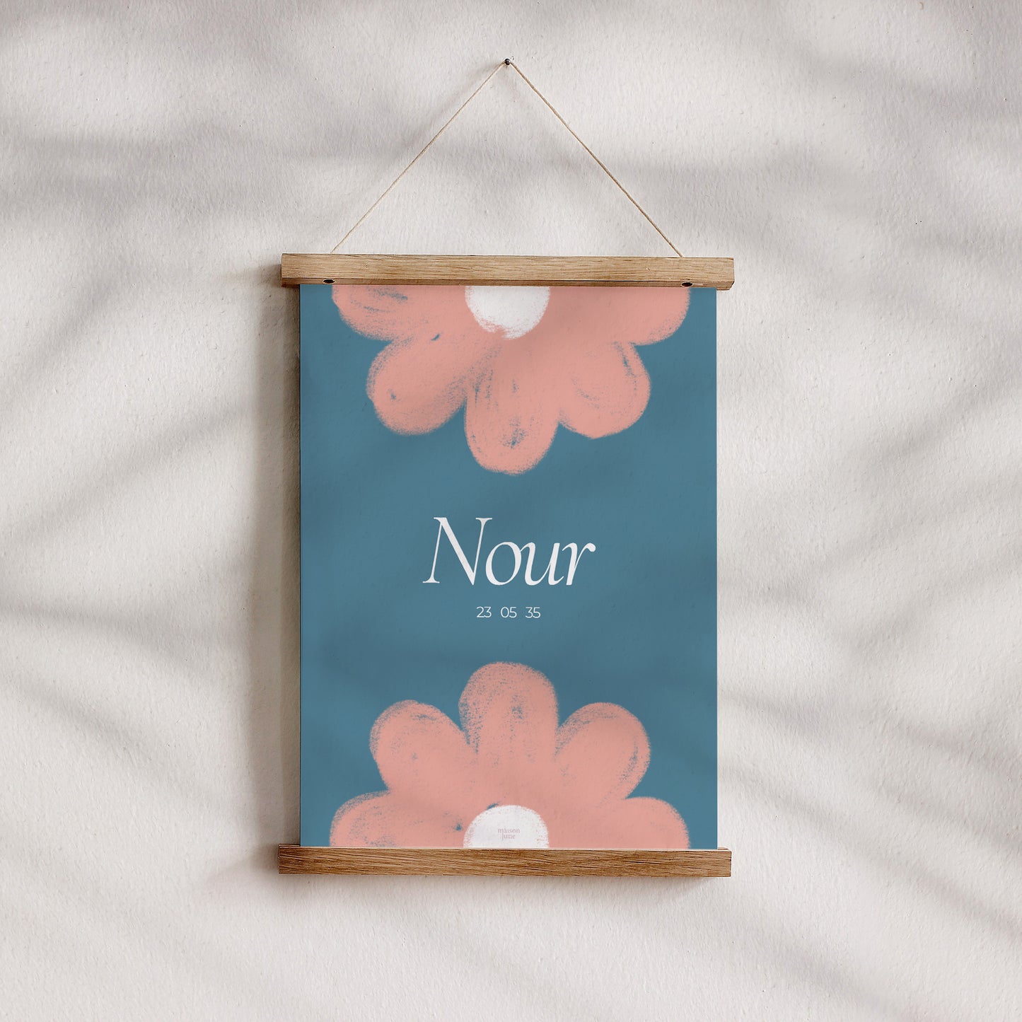 Affiche Naissance Portrait Double flowers photo N° 4