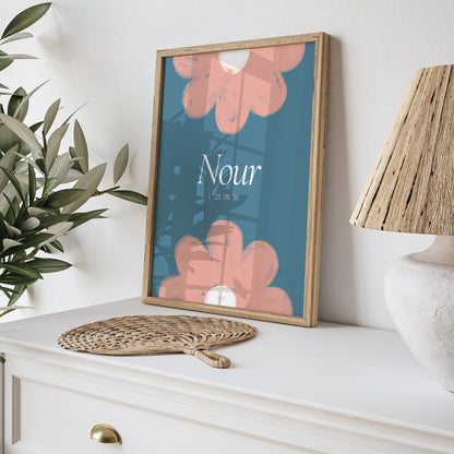 Affiche Naissance Portrait Double flowers photo N° 5