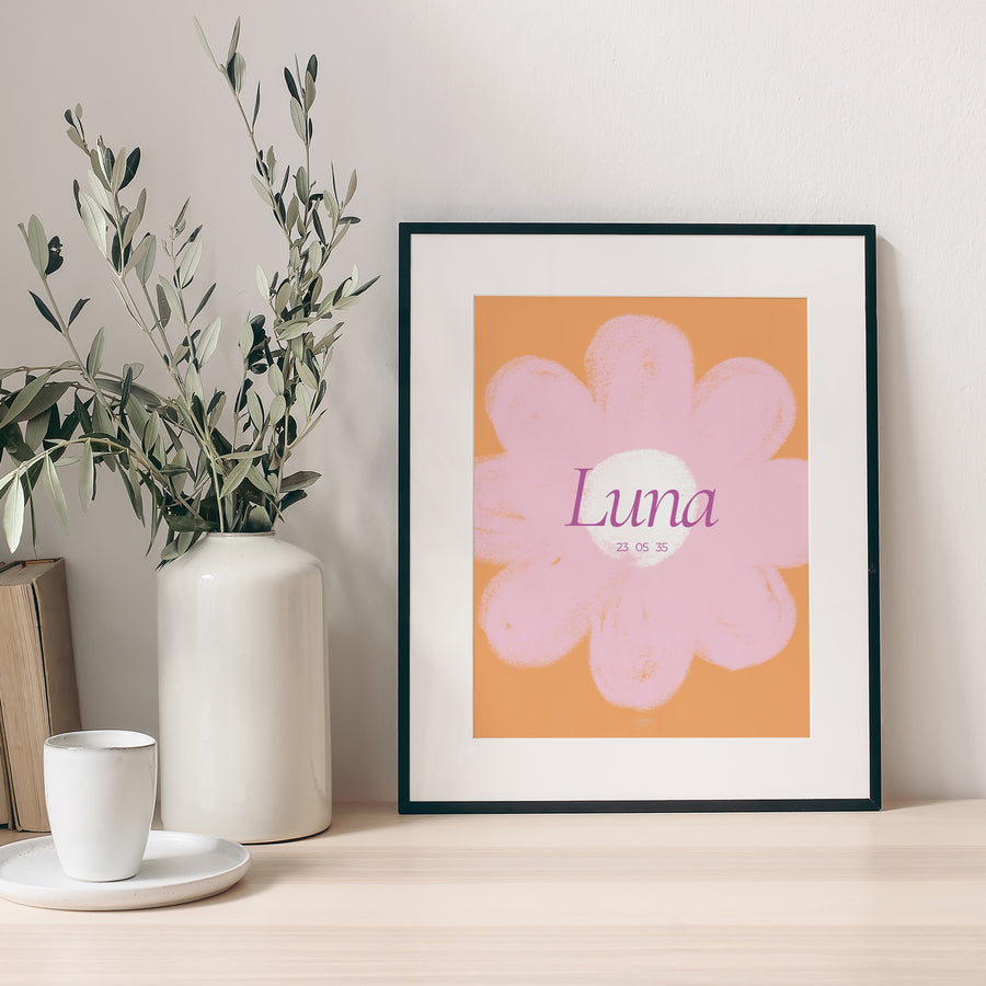 Affiche Naissance Portrait A giant flower photo