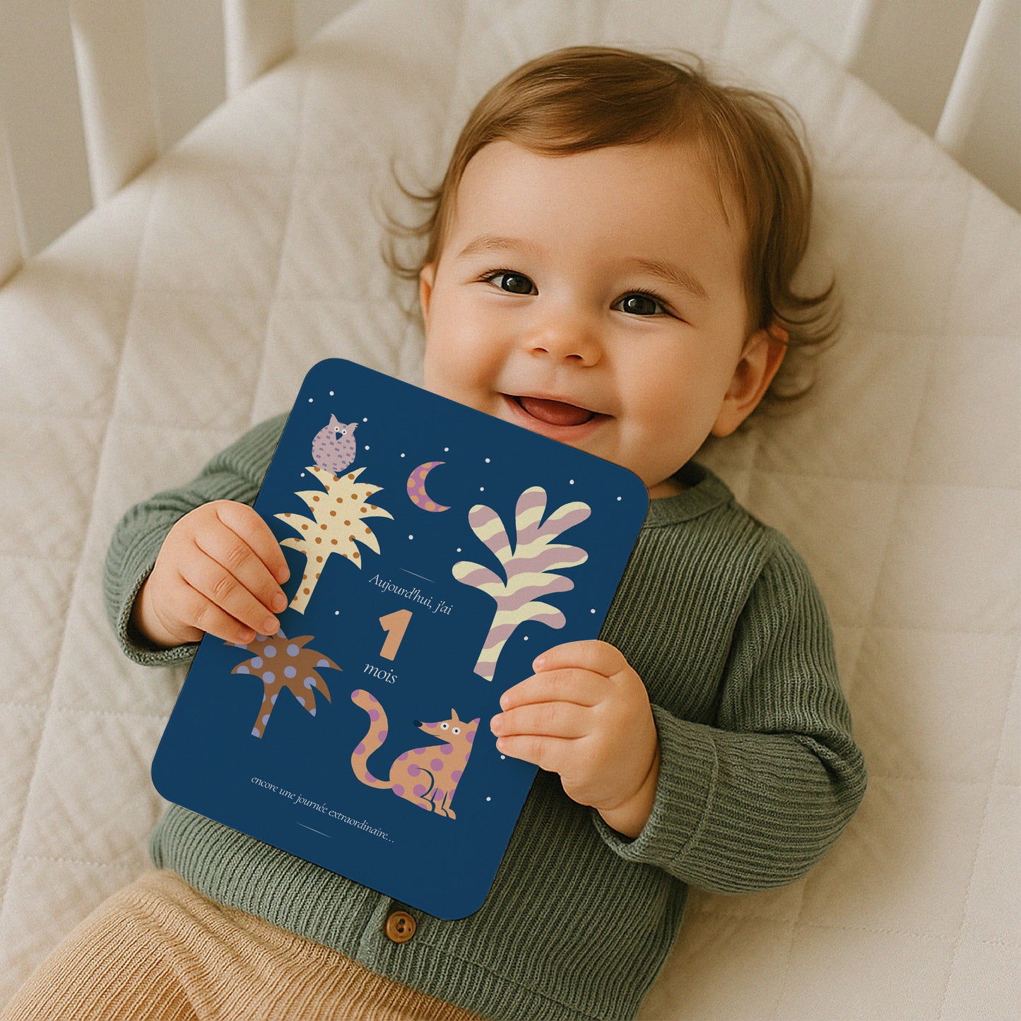 Carte étape bébé Naissance Lot de 12 L'extraordinaire aventure photo N° 2