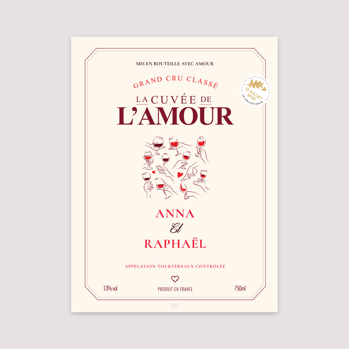 Affiche Portrait 30 x 40 cm La cuvée de l'amour photo N° 2