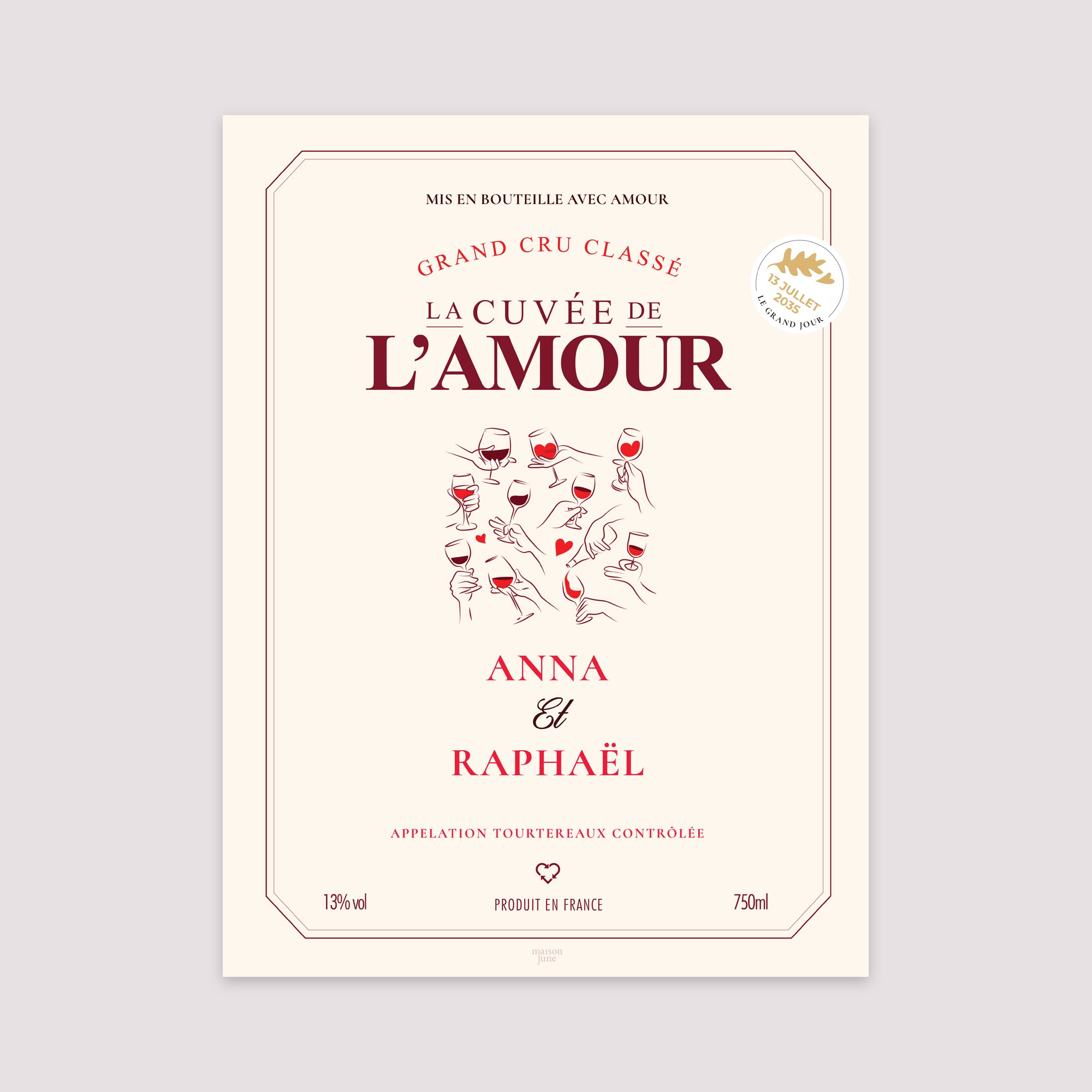 Affiche Portrait 30 x 40 cm La cuvée de l'amour photo N° 2