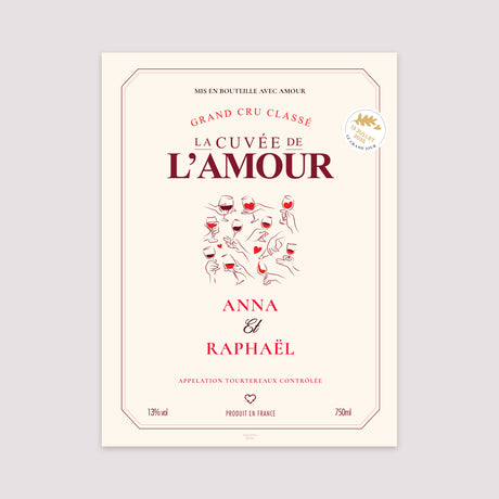 Affiche Portrait 30 x 40 cm La cuvée de l'amour