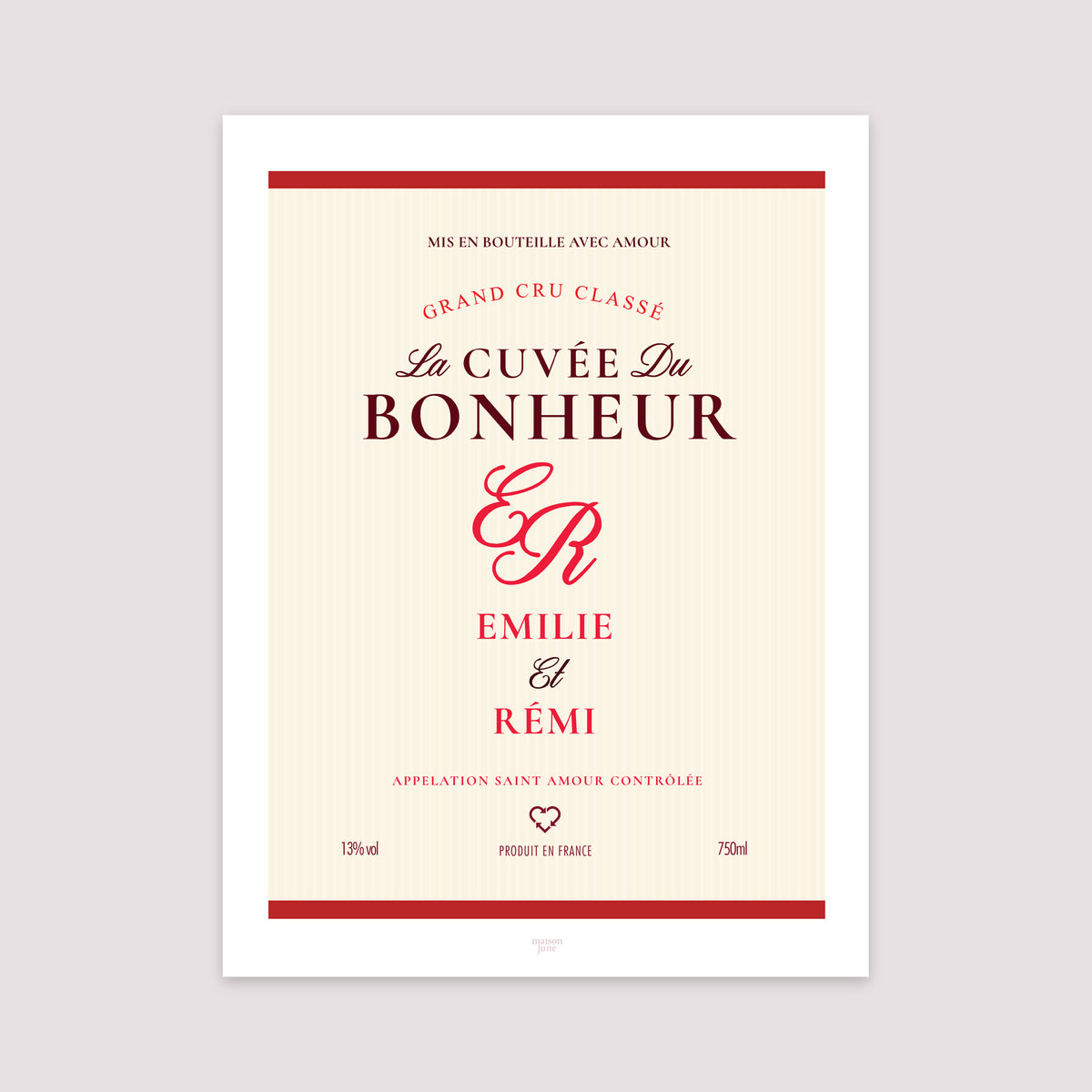Affiche Portrait 30 x 40 cm La cuvée du bonheur photo N° 2