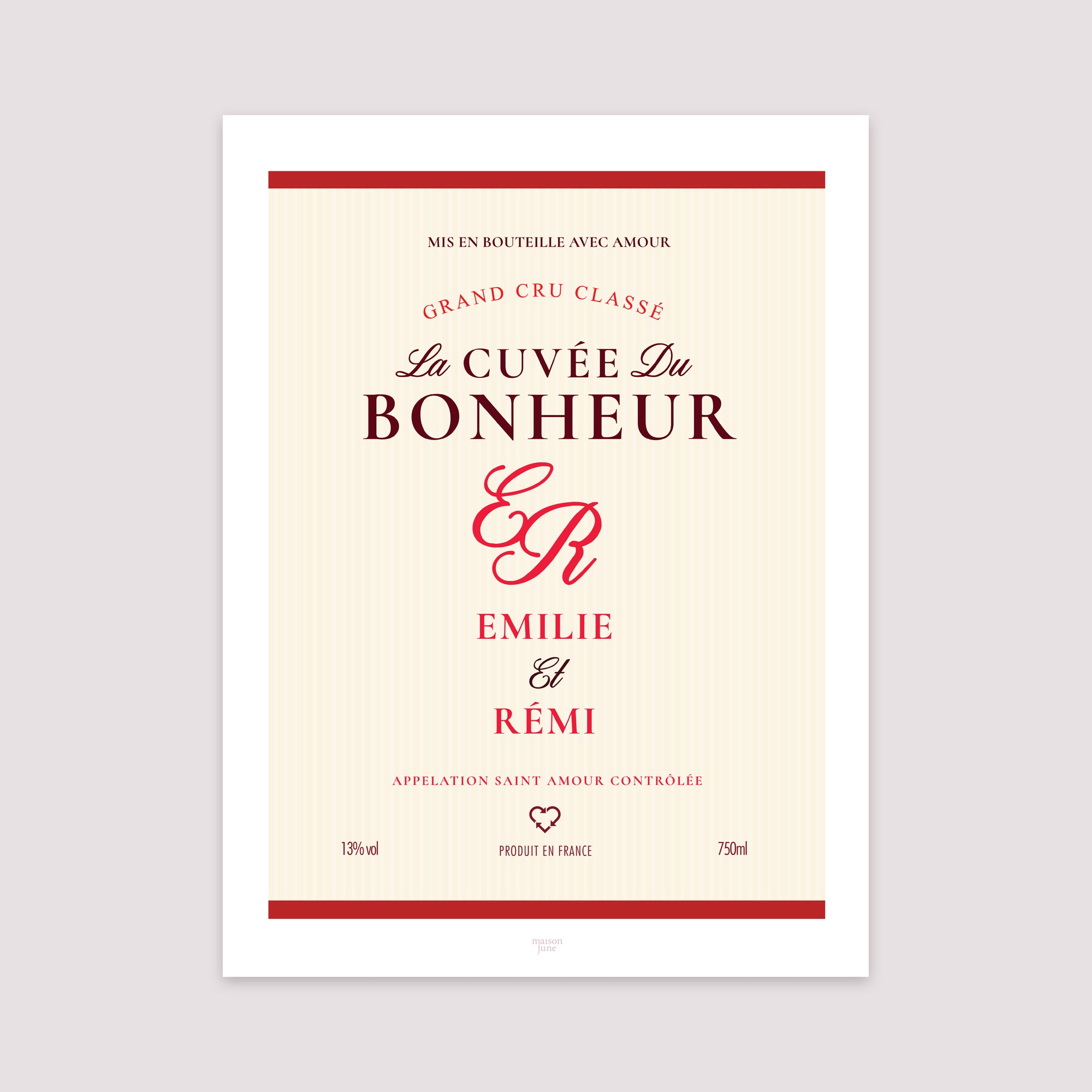 Affiche Portrait 30 x 40 cm La cuvée du bonheur photo N° 2