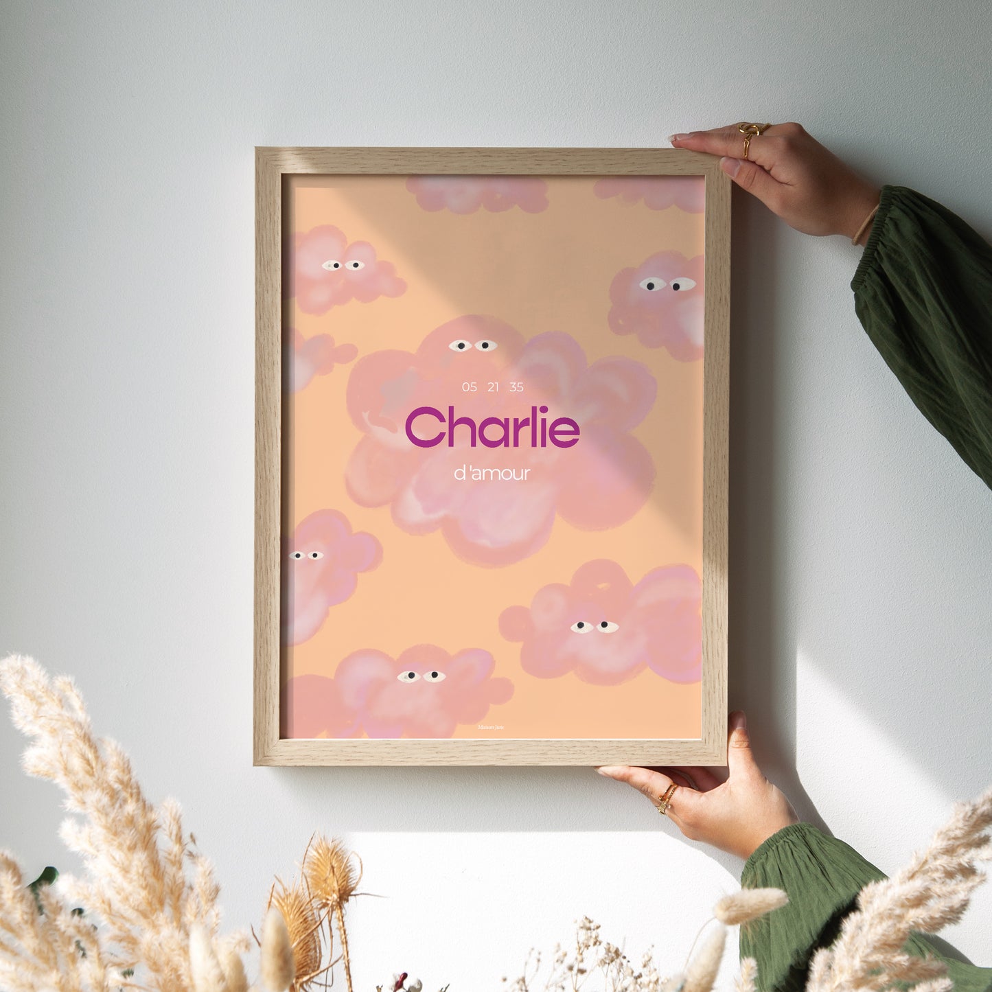 Affiche Naissance Portrait Petits nuages curieux photo N° 2