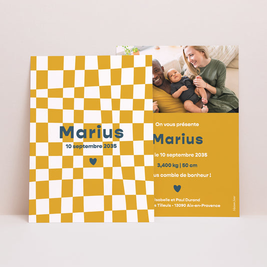 Faire-part Naissance Portrait Sunny Vibes photo