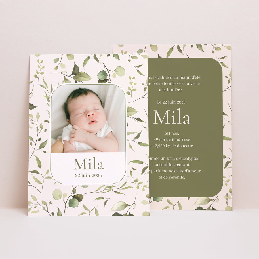 Faire-part Naissance Portrait Souffle de Nature photo
