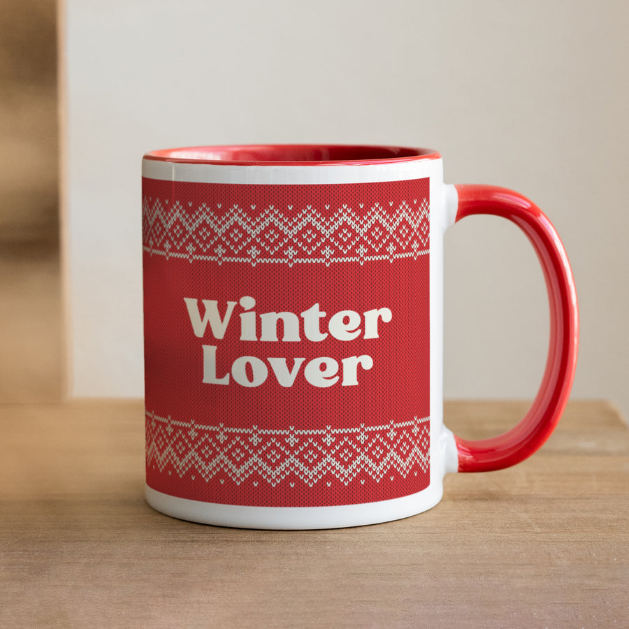 Mug Fin d'année Rouge Winter lover photo