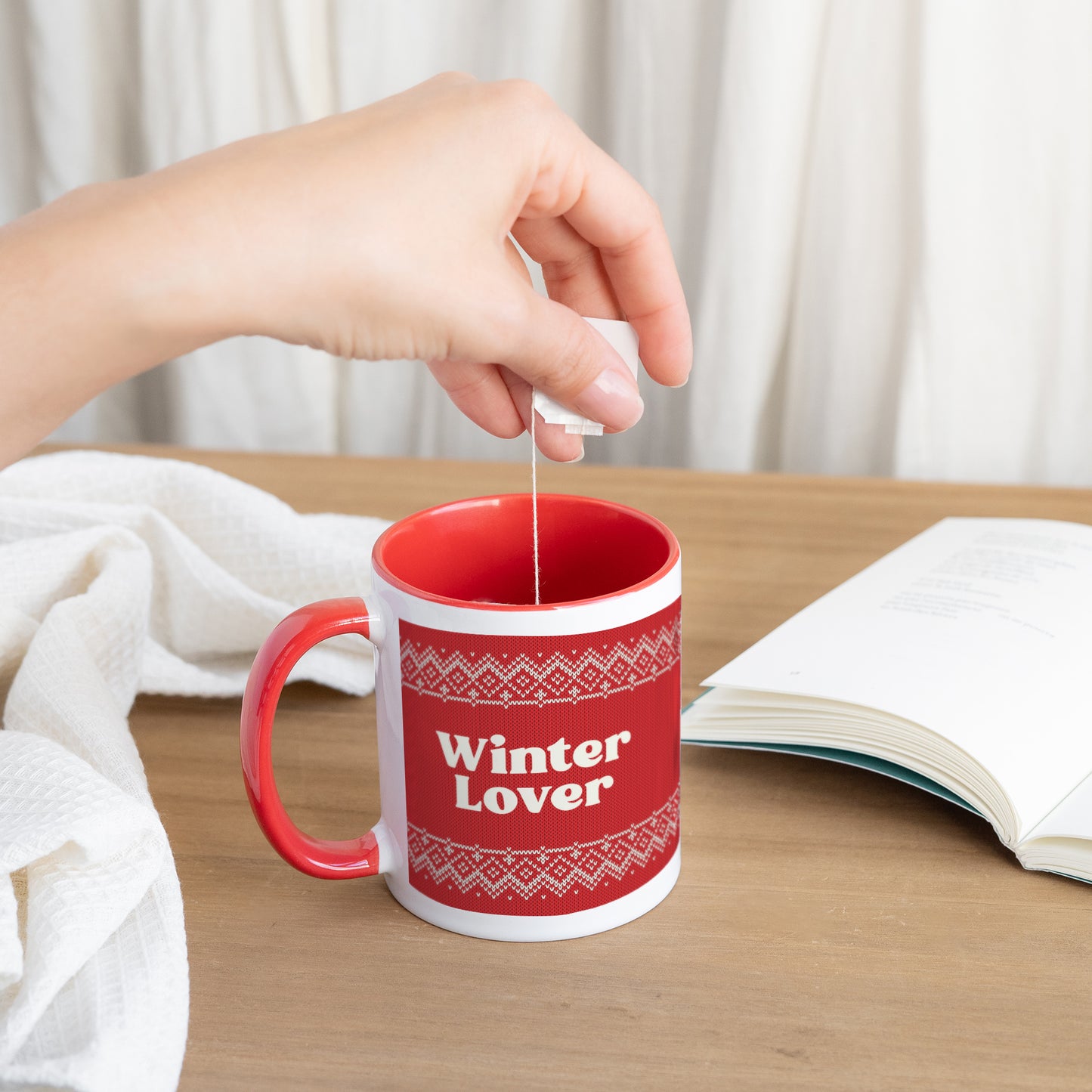 Mug Fin d'année Rouge Winter lover photo N° 3