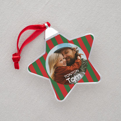 Boule de Noël Fin d'année étoile Des rayures dans le sapin photo N° 2