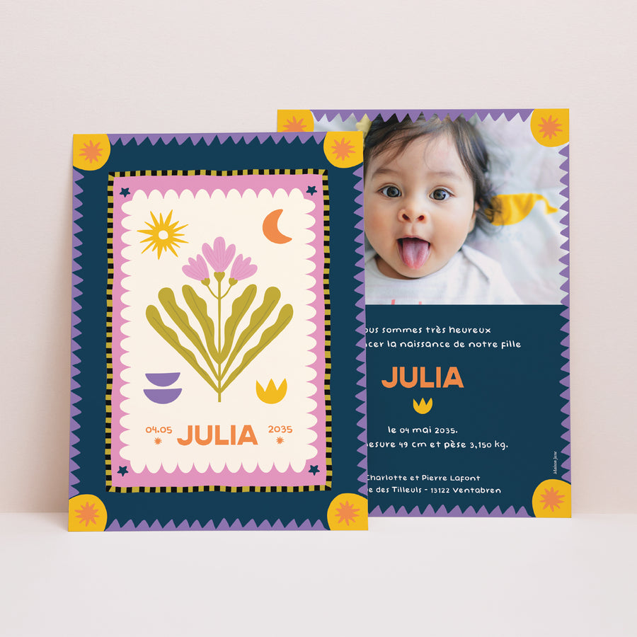 Faire-part Naissance Portrait Wild Bloom photo