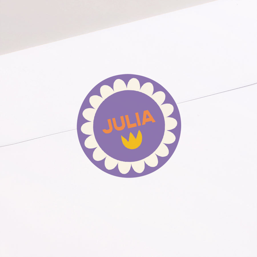 Sticker Naissance Rond Wild Bloom photo