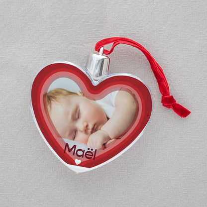 Boule de Noël Fin d'année Cœur Cœur dans le sapin photo N° 2