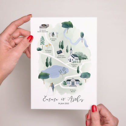 Faire-part Mariage Grand format rectangle L’Itinéraire du Bonheur photo N° 2