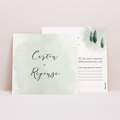 Carton réponse Mariage Carré L’Itinéraire du Bonheur photo N° 1