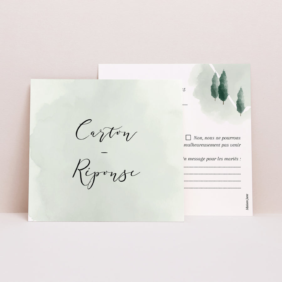 Carton réponse Mariage Carré L’Itinéraire du Bonheur photo