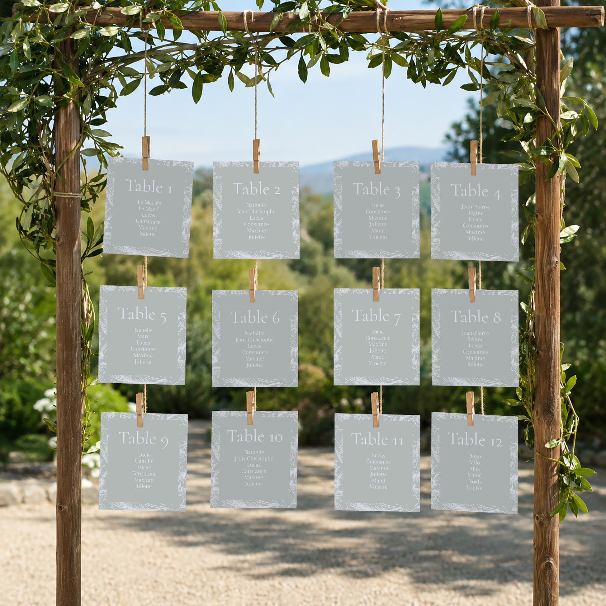 Plan de table Mariage Lot de 12 Jardin d’Élégance photo N° 2