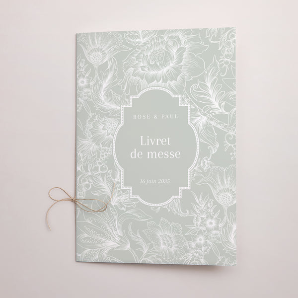 Livret de messe Mariage Double volet Jardin d’Élégance photo