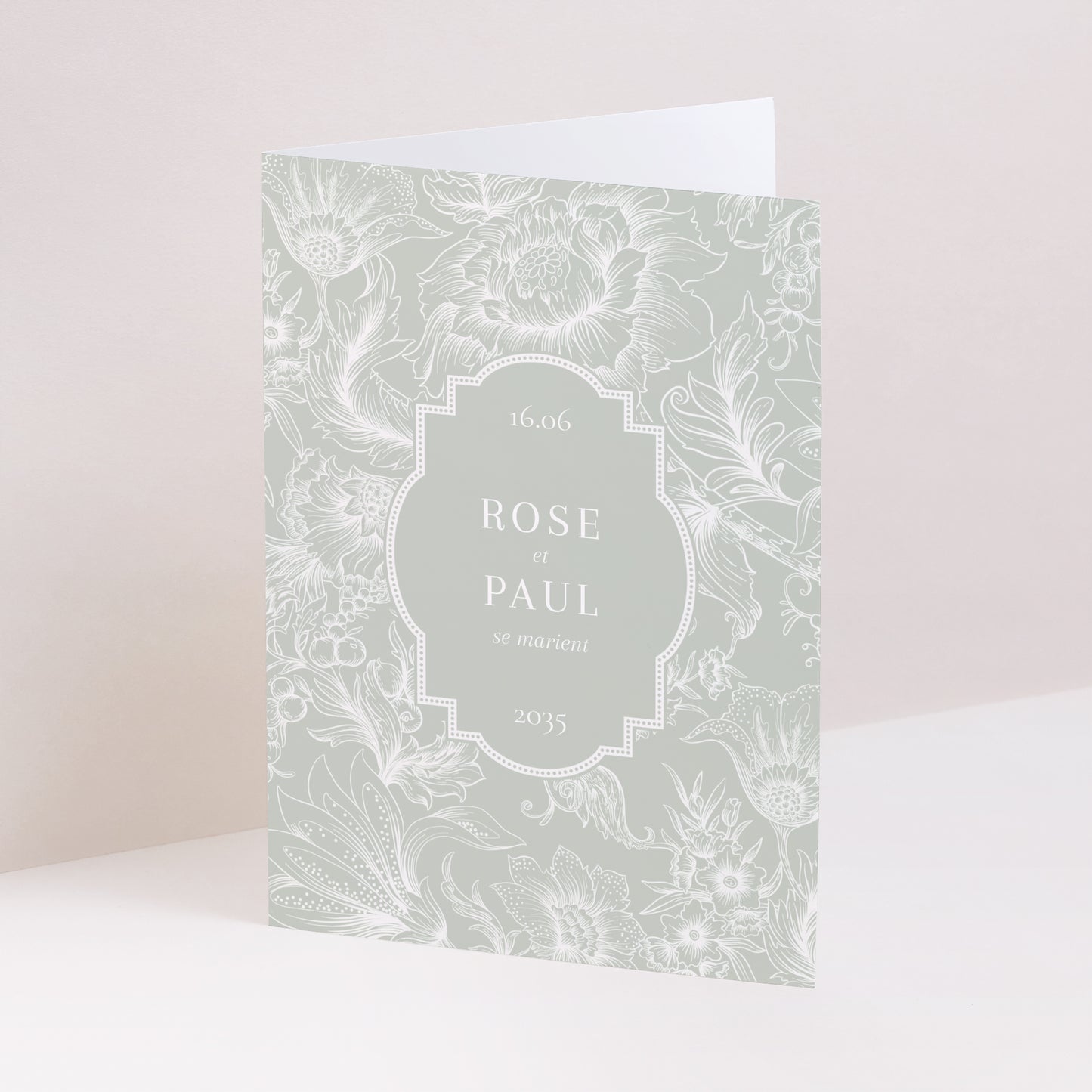 Faire-part Mariage Portrait double volet Jardin d’Élégance photo N° 1