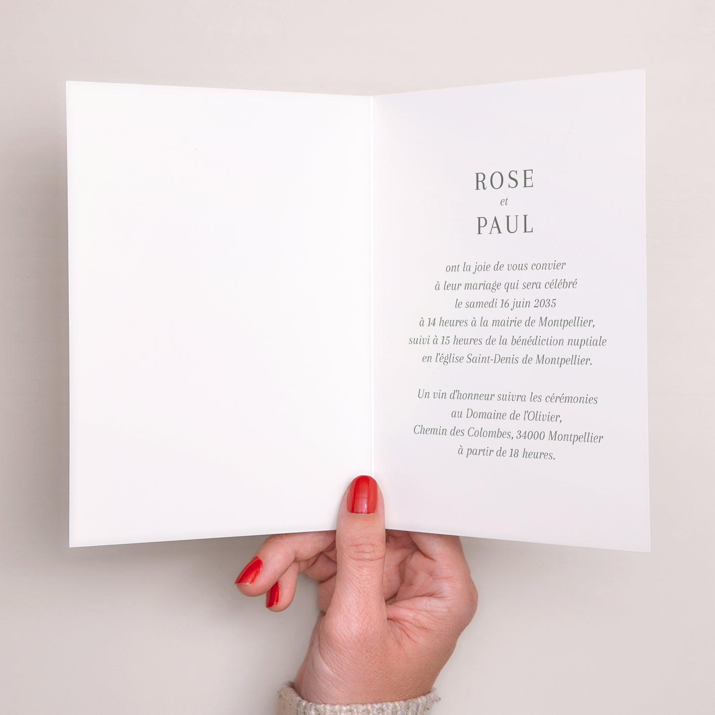 Faire-part Mariage Portrait double volet Jardin d’Élégance photo N° 2