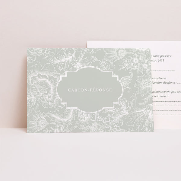 Carton réponse Mariage Paysage Jardin d’Élégance photo