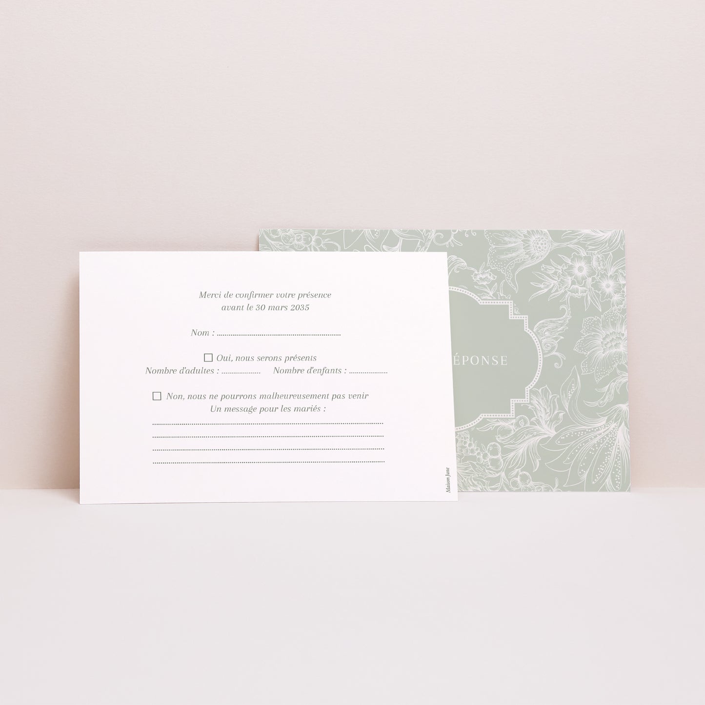 Carton réponse Mariage Paysage Jardin d’Élégance photo N° 2