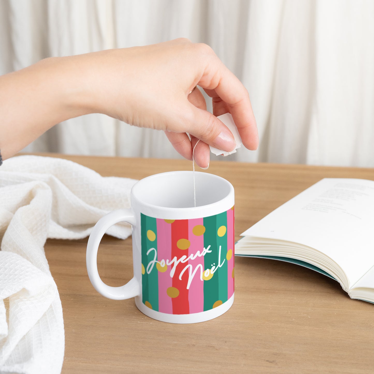 Mug Blanc Jolly Glitter photo N° 3