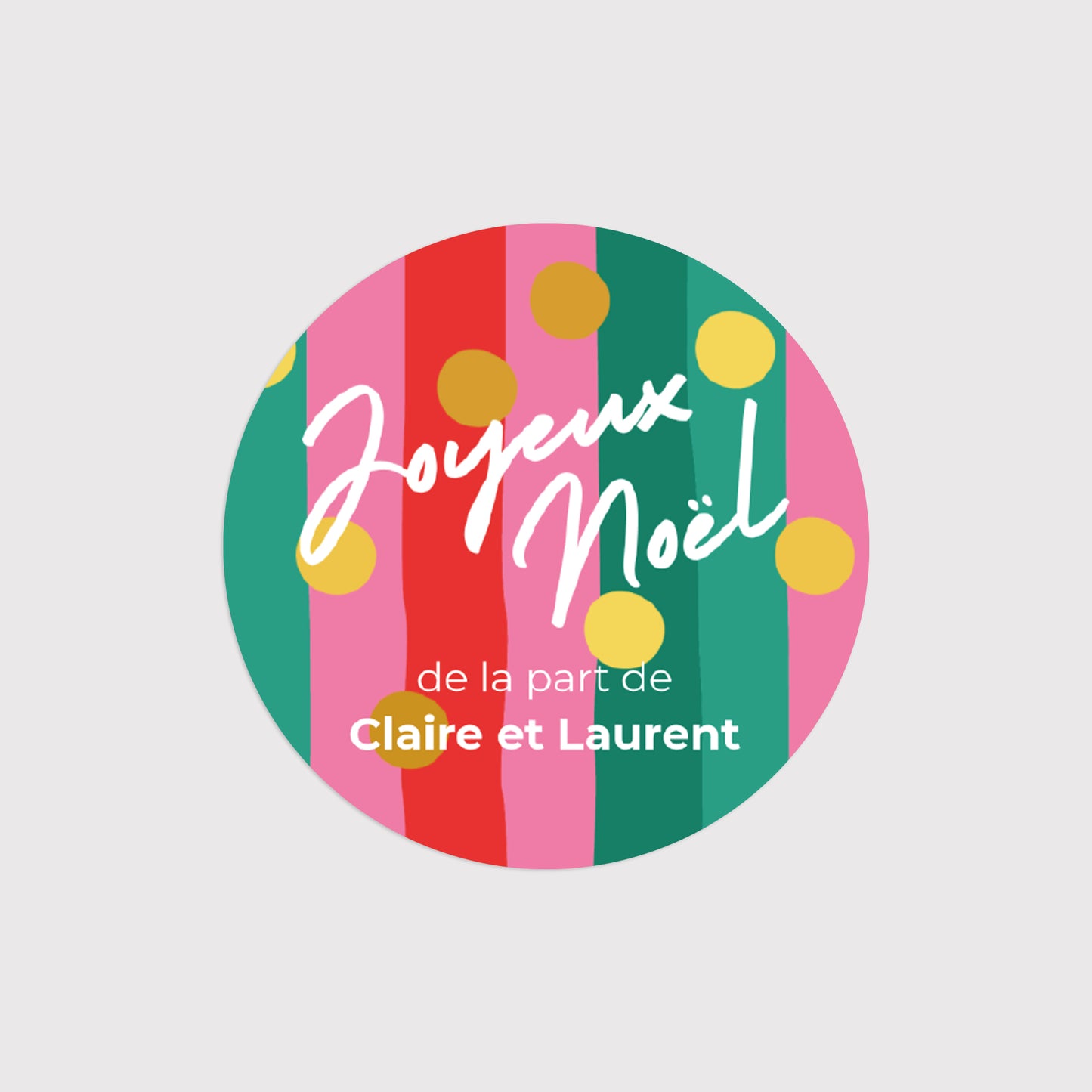 Sticker Fin d'année Rond Jolly Glitter photo N° 2