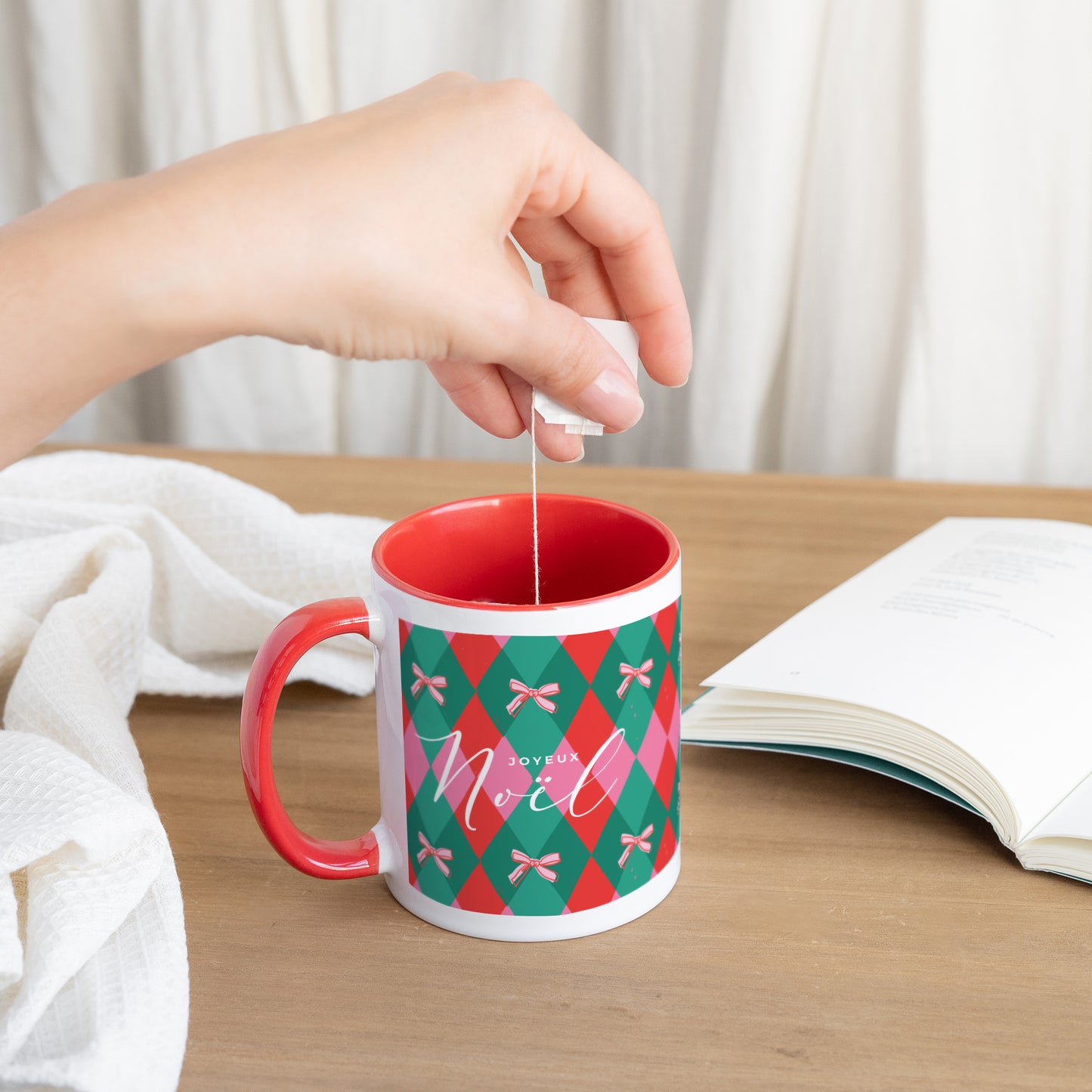 Mug Rouge Christmas Bow photo N° 3