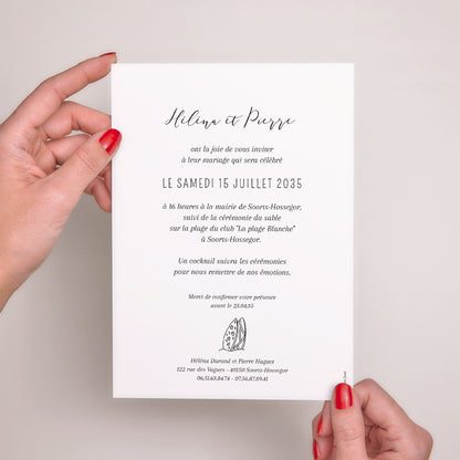 Faire-part Mariage Grand format rectangle Le Plan du Bonheur photo N° 3
