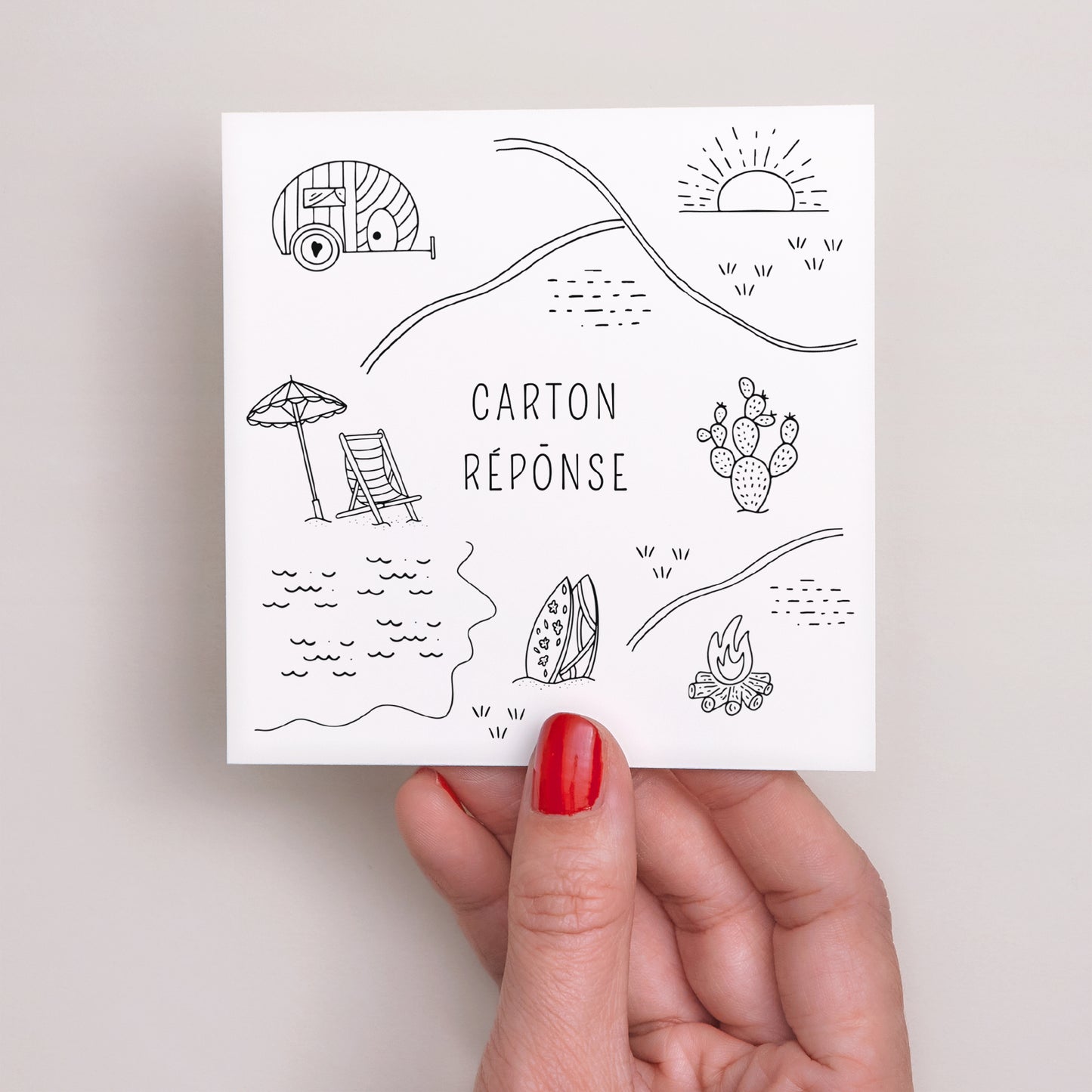 Carton réponse Mariage Carré Le Plan du Bonheur photo N° 2