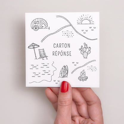 Carton réponse Mariage Carré Le Plan du Bonheur photo N° 2