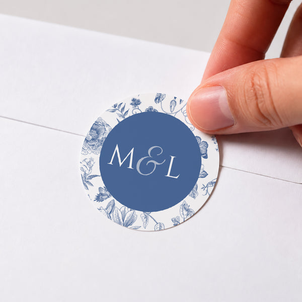 Sticker Mariage Rond Azur Botanica photo