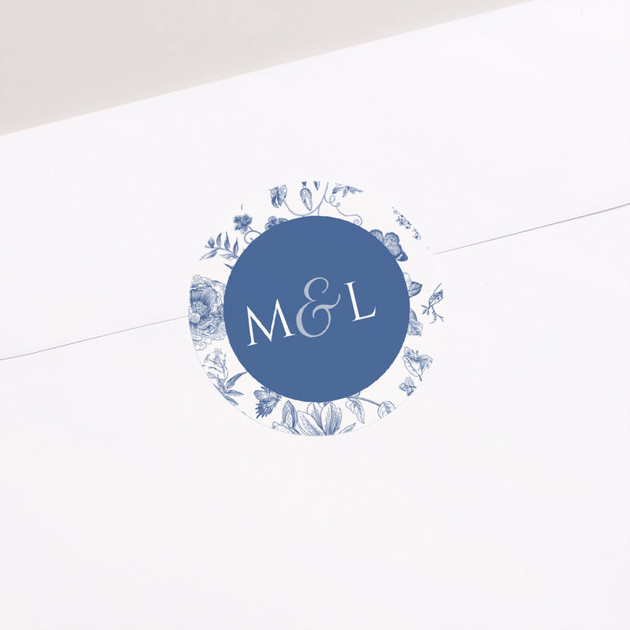Sticker Mariage Rond Azur Botanica photo