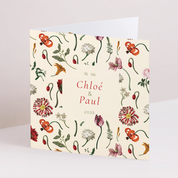 Faire-part Mariage Carré double volet Botanic Romance photo