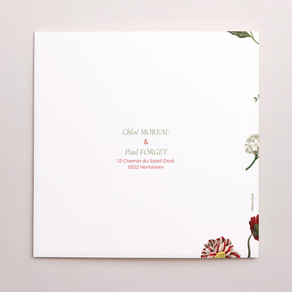 Faire-part Mariage Carré double volet Botanic Romance photo N° 3