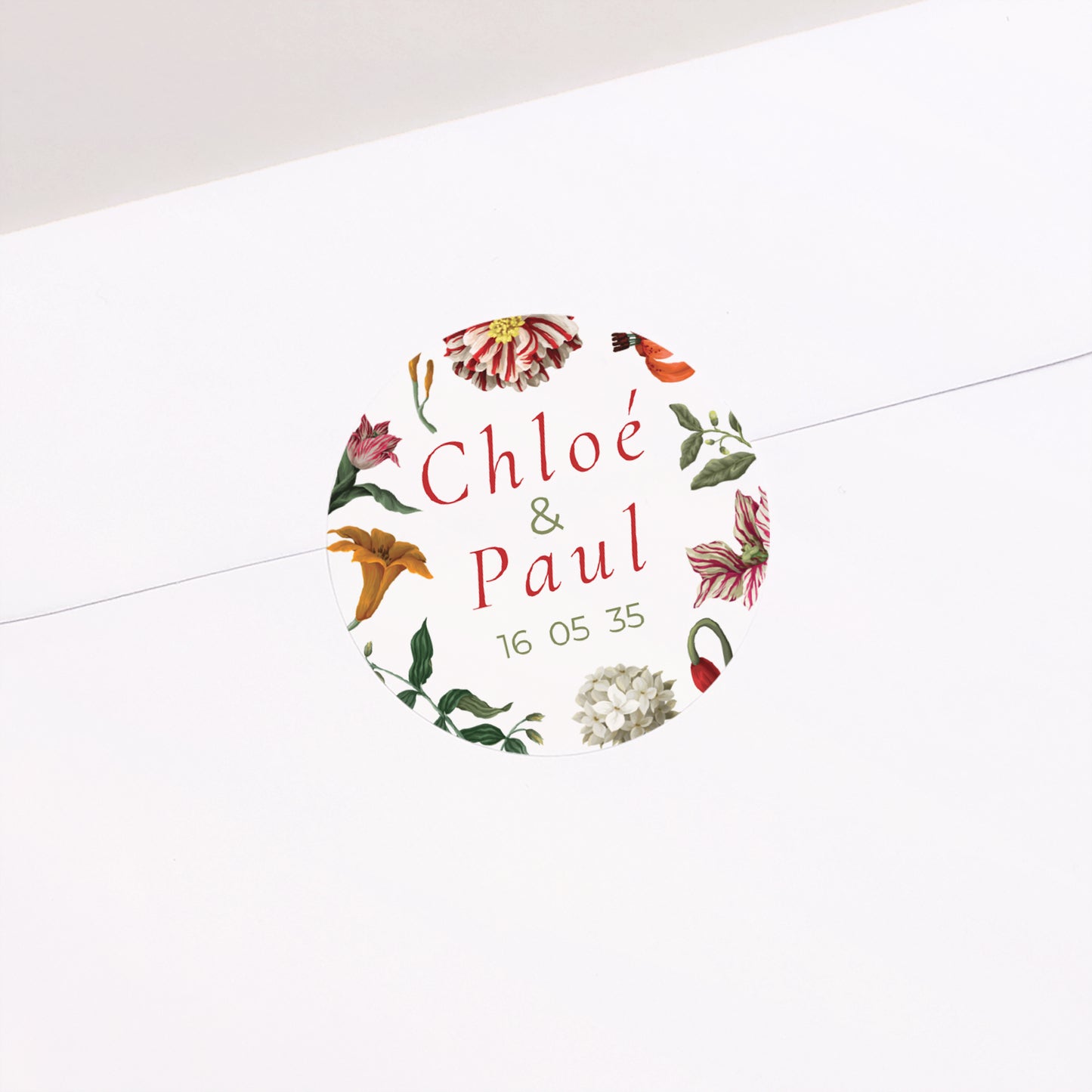 Sticker Mariage Rond Botanic Romance photo N° 1