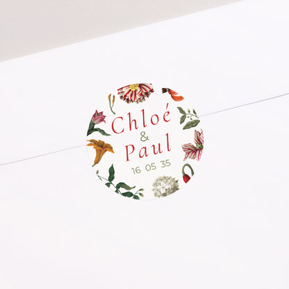 Sticker Mariage Rond Botanic Romance photo N° 1