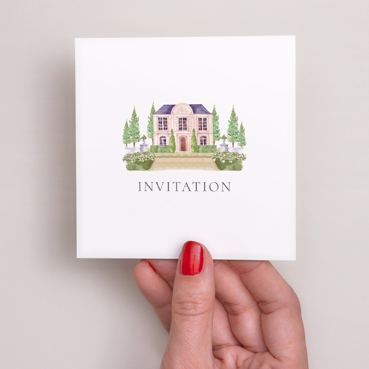 Invitations Mariage Carré Le Domaine de nos cœurs photo N° 2