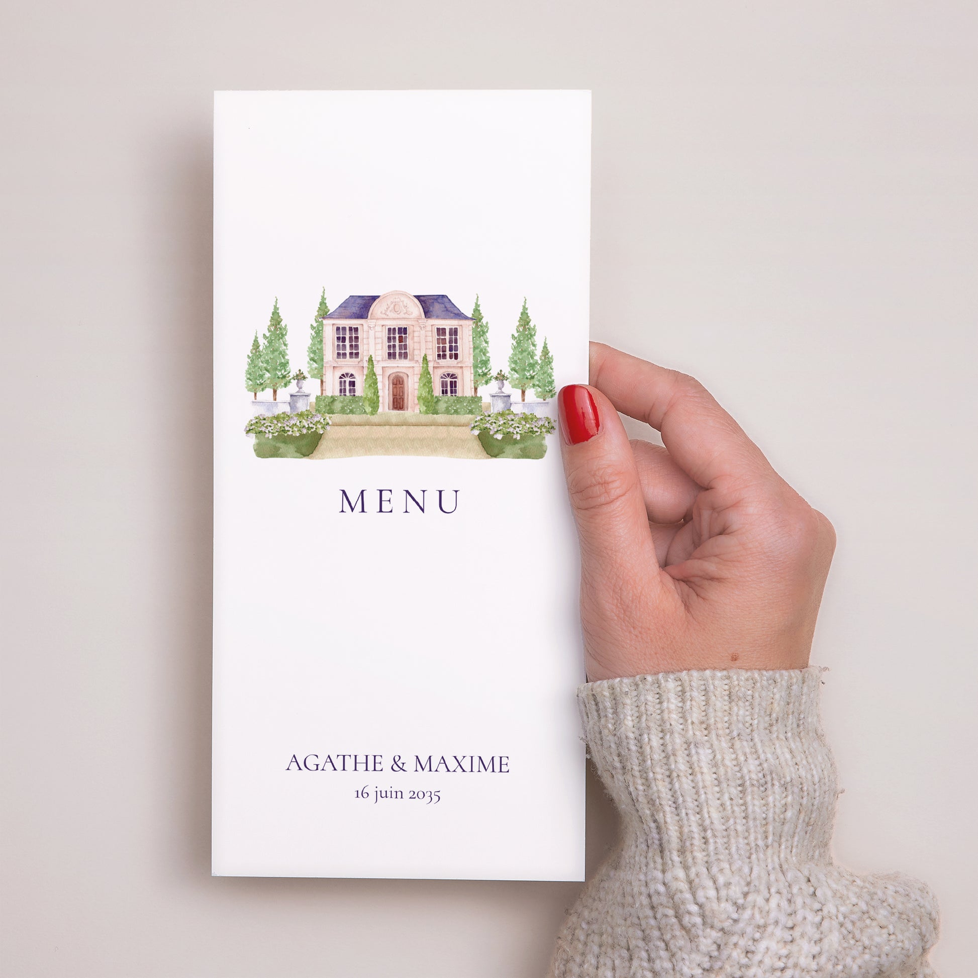 Menu Mariage Panoramique portrait Le Domaine de nos cœurs photo N° 2