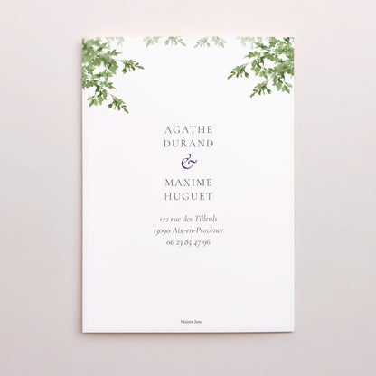 Faire-part Mariage Portrait double volet Le Domaine de nos cœurs photo N° 3