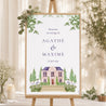 Panneau bienvenue Mariage Portrait 60 x 90 cm Le Domaine de nos Cœurs photo N° 1