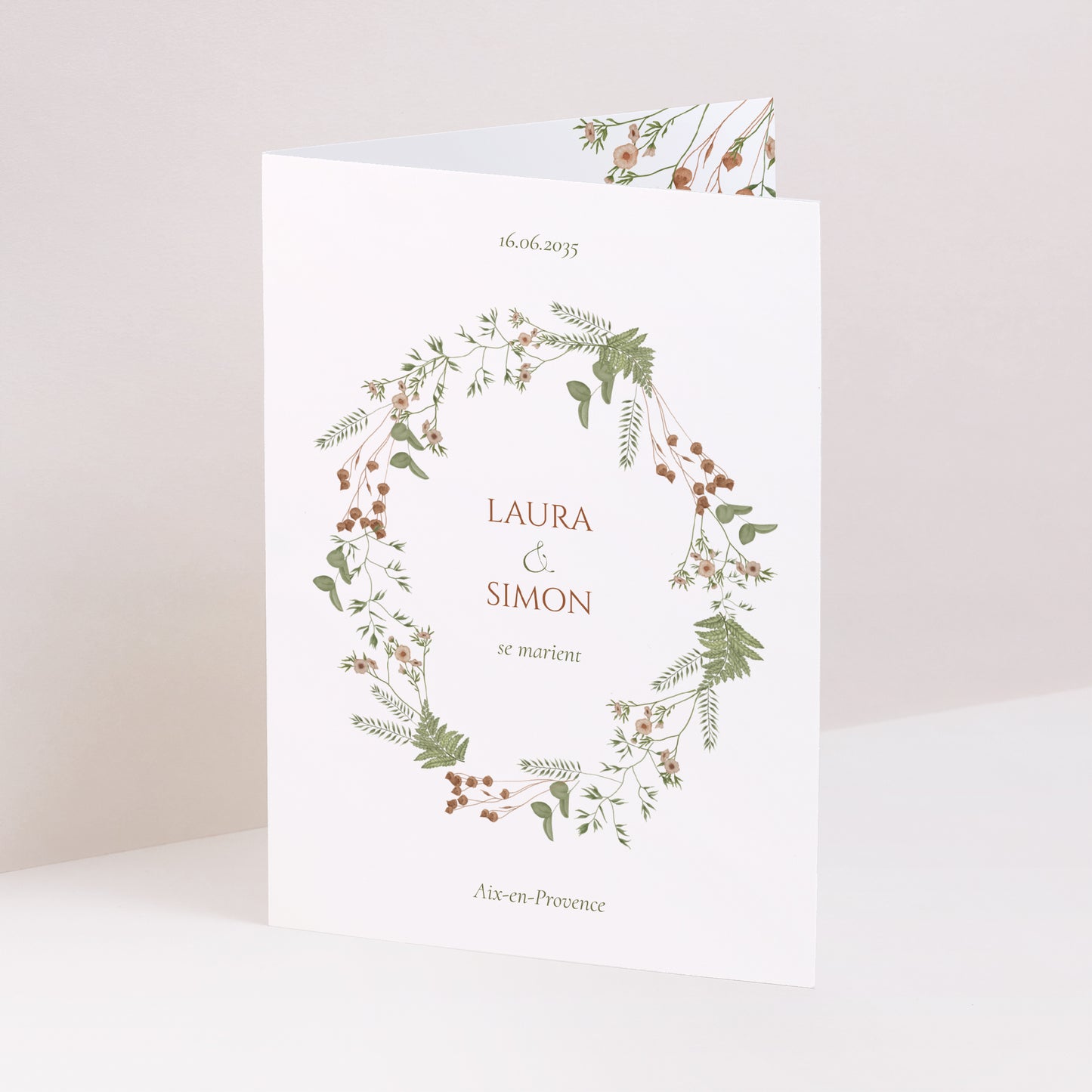 Faire-part Mariage Portrait double volet Couleurs d’Automne photo N° 1