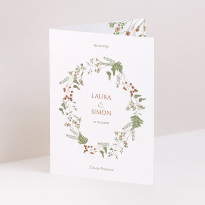 Faire-part Mariage Portrait double volet Couleurs d’Automne photo N° 1